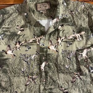 Woods & Water Outfitters Mens XXL Long Sleeve Button Up Shirt Duck Print Casual